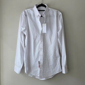Nordstrom Rack Men's Trim Fit Bright White Dress Shirt | 15.5 34/35 Medium | NWT
